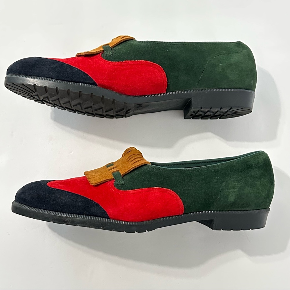Vintage Loafers Artsy Art to Wear Maximalist Dopamine Kiltie Colorblock Sz 6.5 - Picture 9 of 11